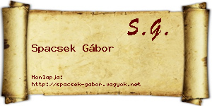 Spacsek Gábor névjegykártya