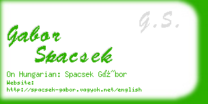 gabor spacsek business card